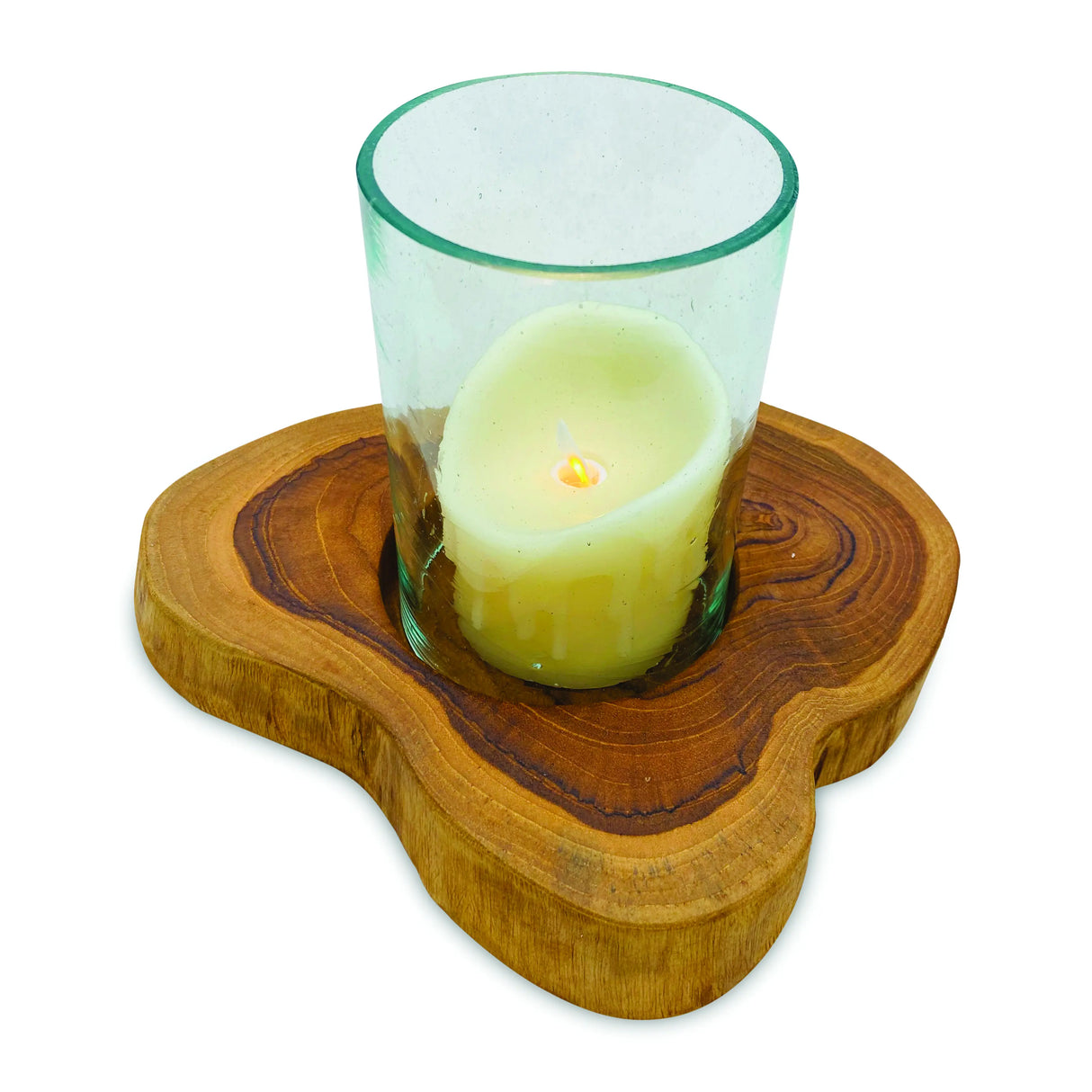 Root Natural Table Lantern With Glass