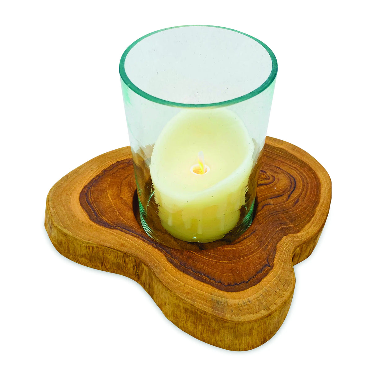 Root Natural Table Lantern With Glass