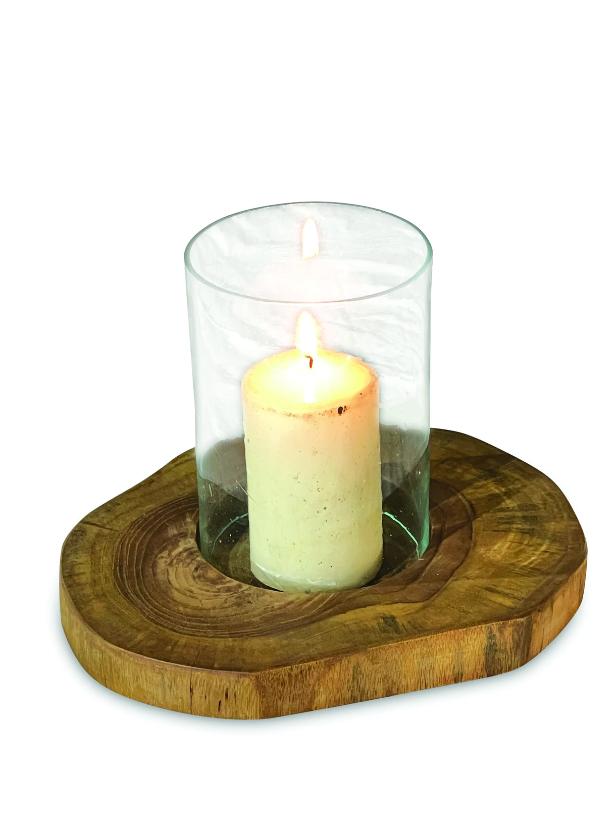 Root Natural Table Lantern With Glass