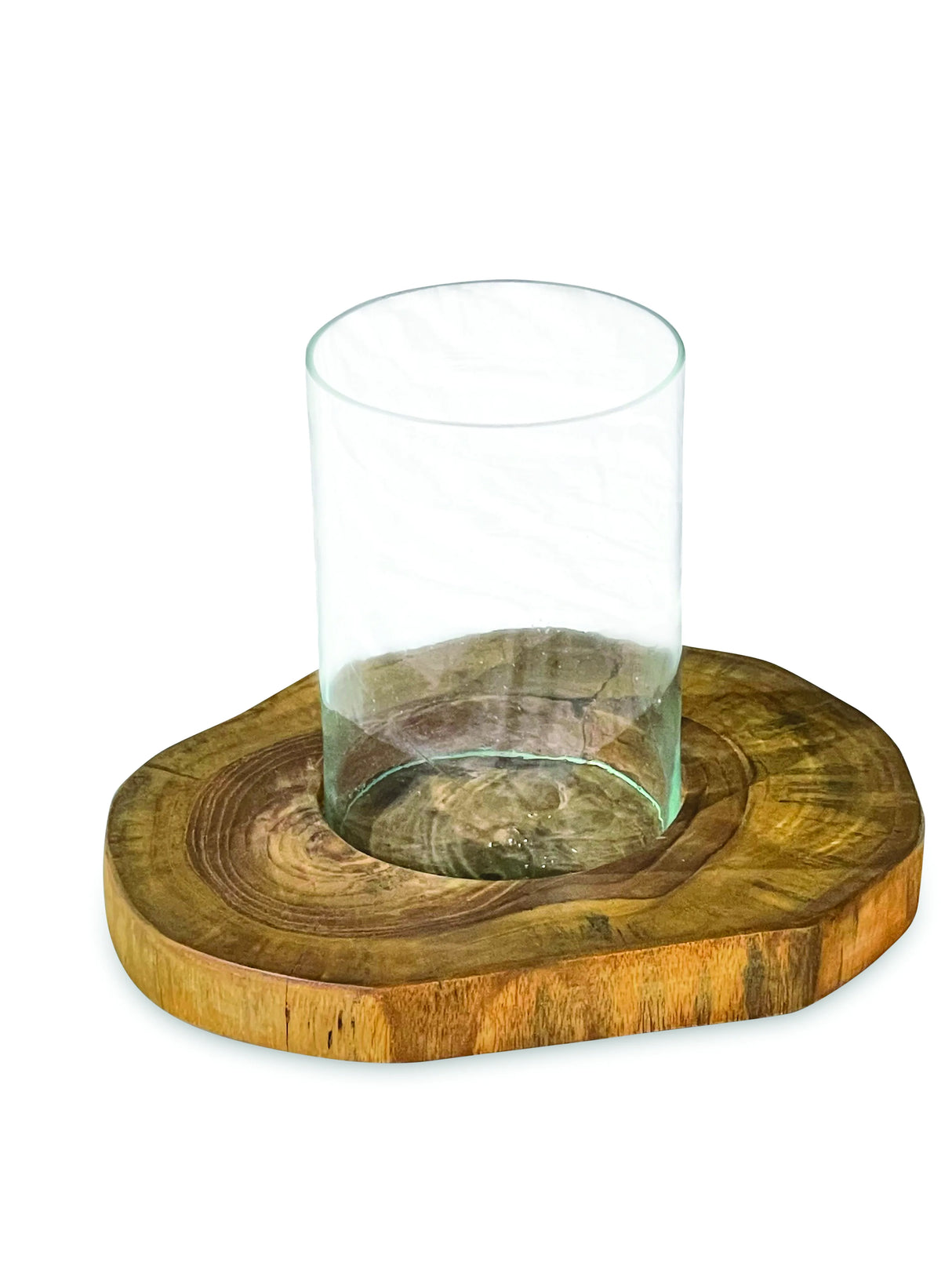 Root Natural Table Lantern With Glass