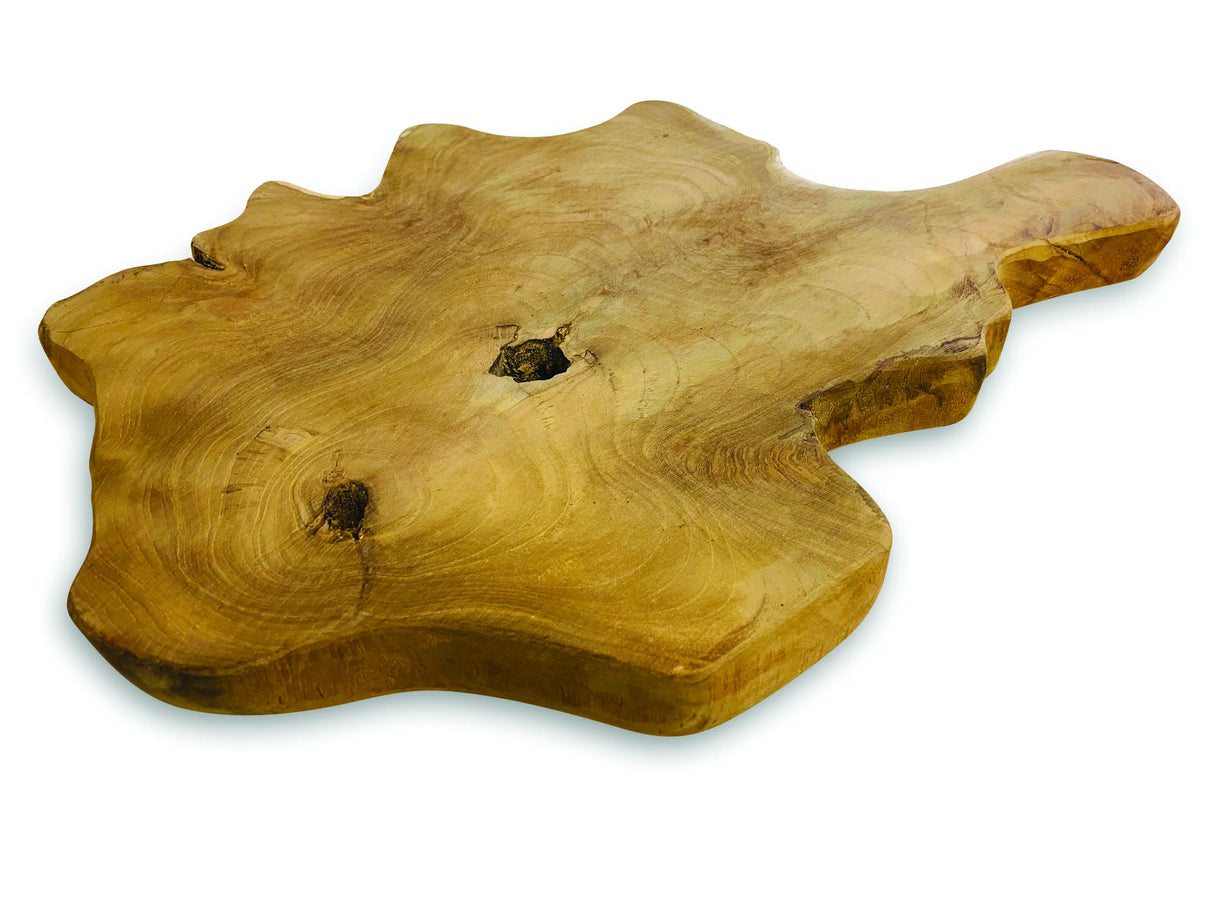 Rustic Solid Teak Chopping Board With Handle 40x49cm (Approx)