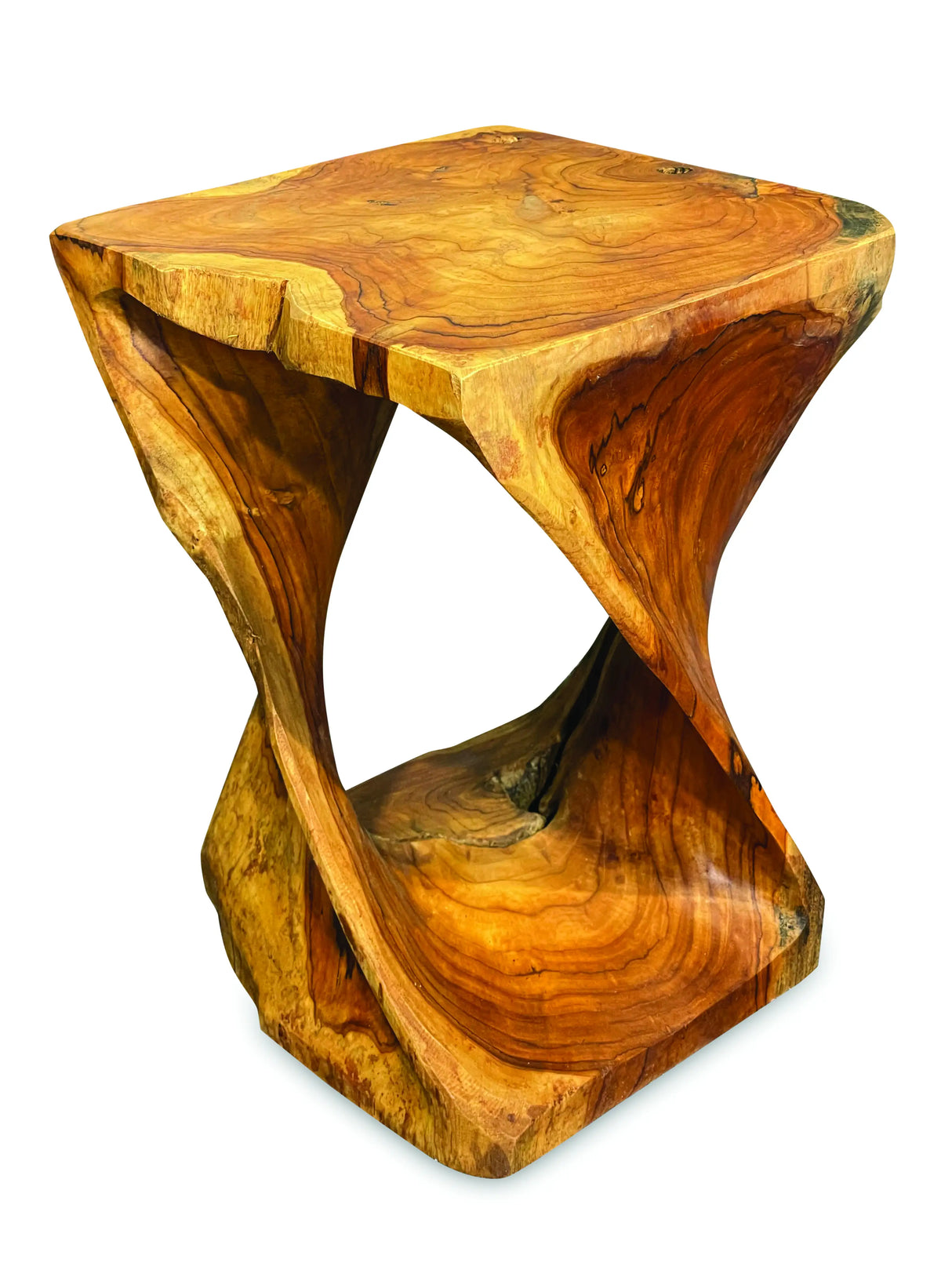TEAK ROOT DRIFTWOOD TWIST LAMP TABLE/STOOL 40cm