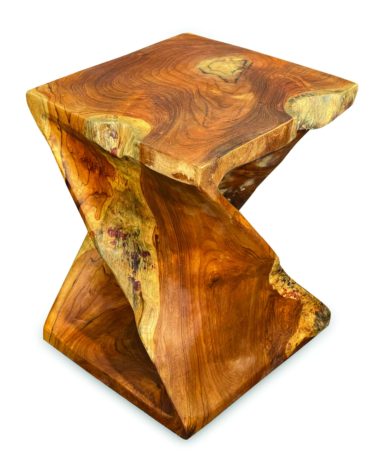 TEAK ROOT DRIFTWOOD TWIST LAMP TABLE/STOOL 40cm
