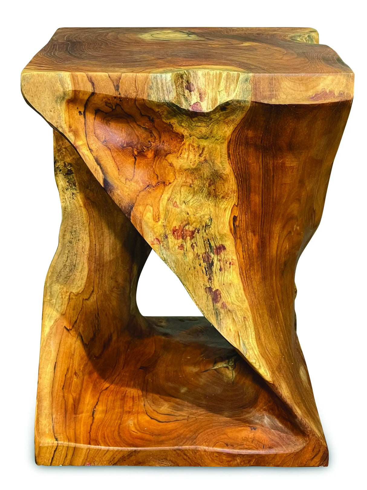 TEAK ROOT DRIFTWOOD TWIST LAMP TABLE/STOOL 40cm