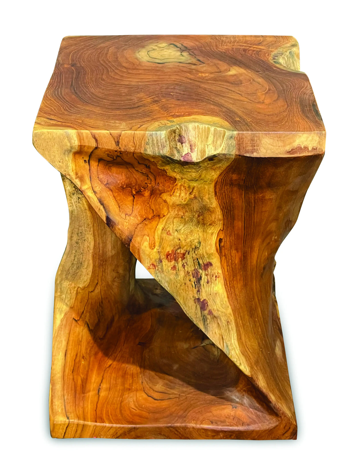 TEAK ROOT DRIFTWOOD TWIST LAMP TABLE/STOOL 40cm