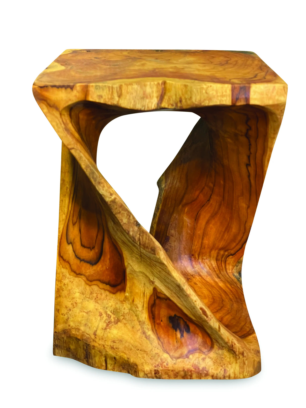 TEAK ROOT DRIFTWOOD TWIST LAMP TABLE/STOOL 40cm