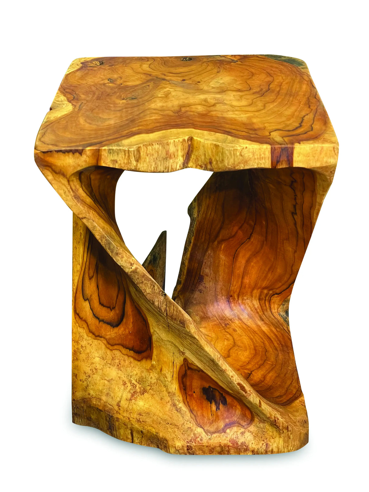 TEAK ROOT DRIFTWOOD TWIST LAMP TABLE/STOOL 40cm