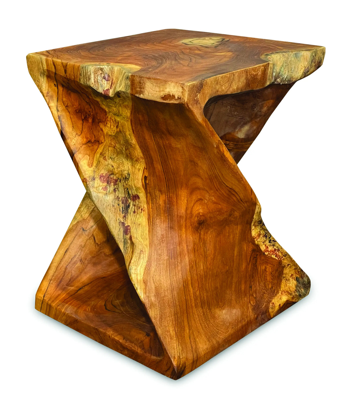 TEAK ROOT DRIFTWOOD TWIST LAMP TABLE/STOOL 40cm
