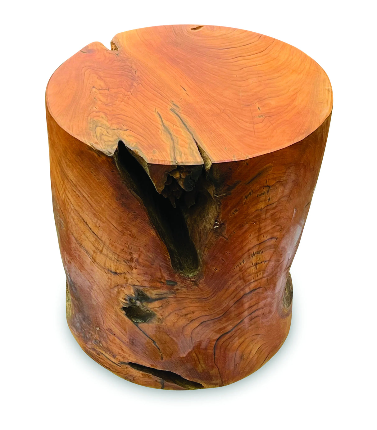 Teak Round Solid Block Lamp Table 40x40cm