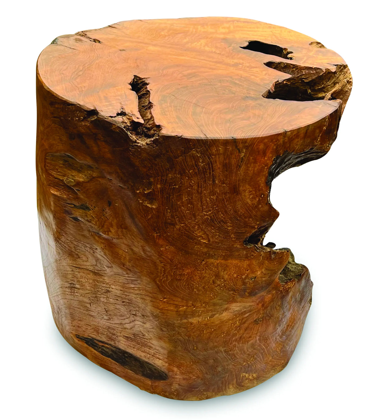 Teak Round Solid Block Coffee Table 50x50xh45cm