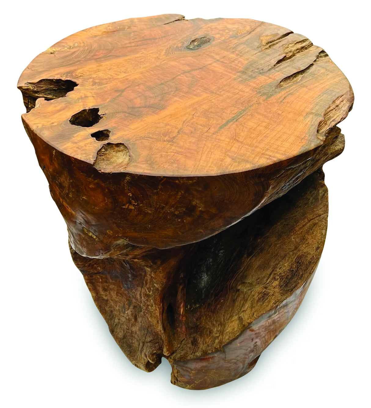 Teak Round Solid Block Coffee Table 50x50xh45cm