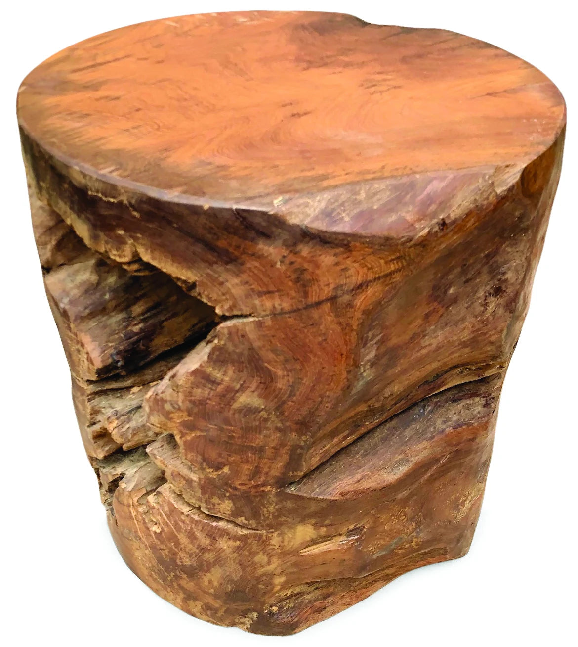 Teak Round Solid Block Coffee Table 50x50xh45cm