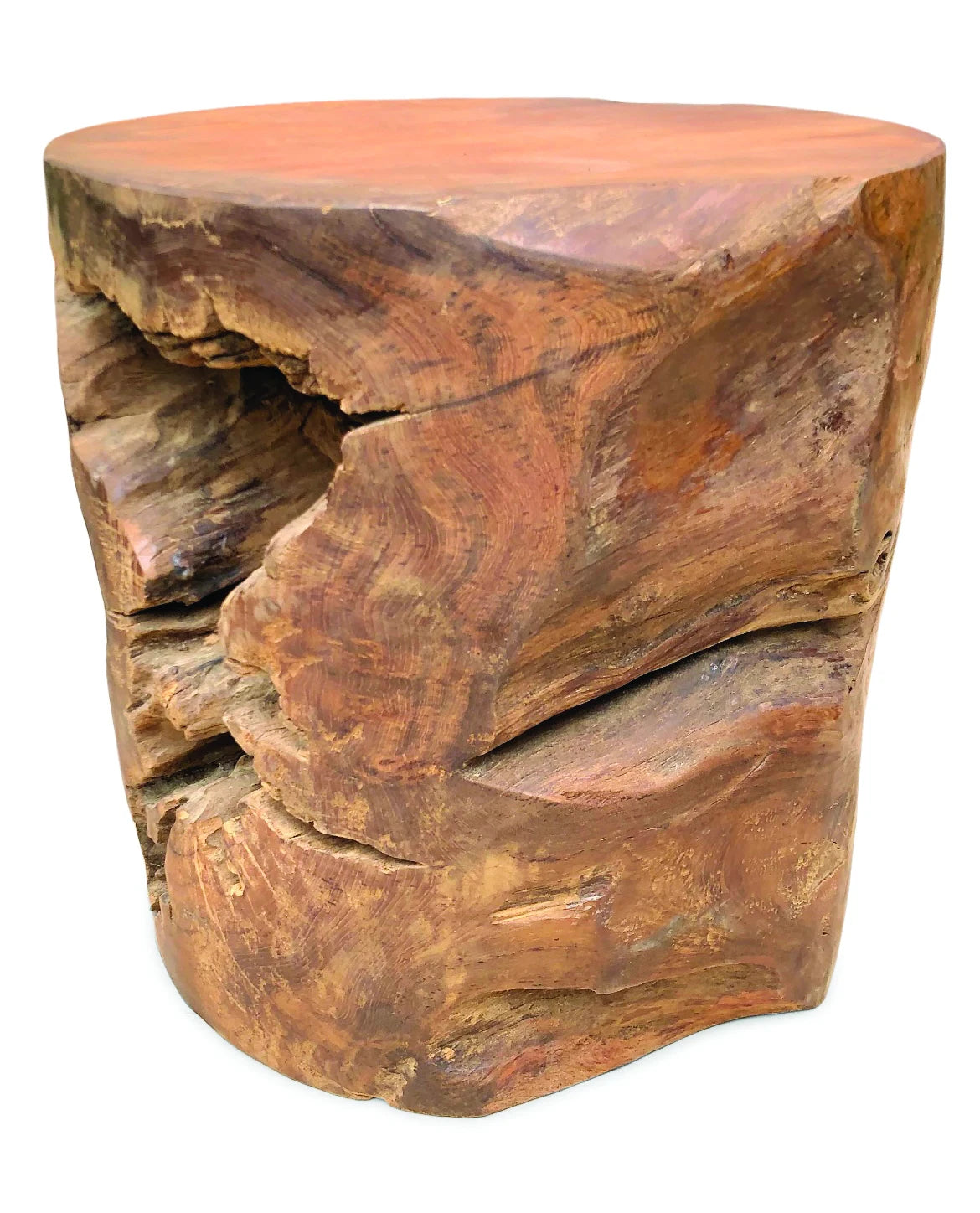 Teak Round Solid Block Coffee Table 50x50xh45cm