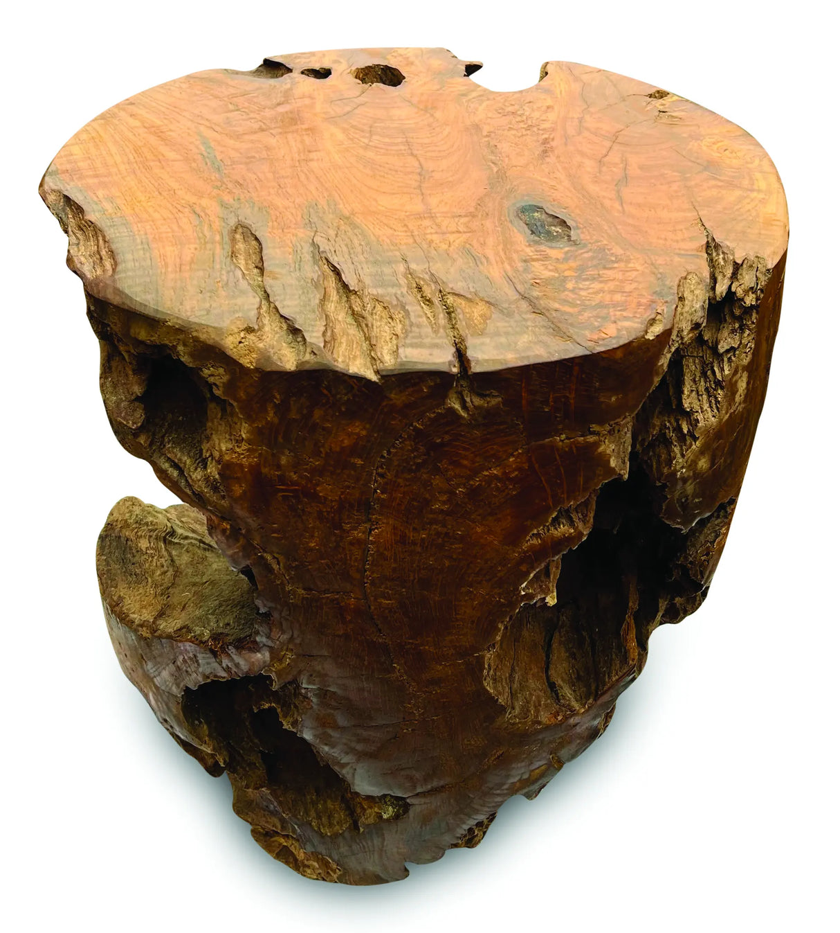 Teak Round Solid Block Coffee Table 50x50xh45cm