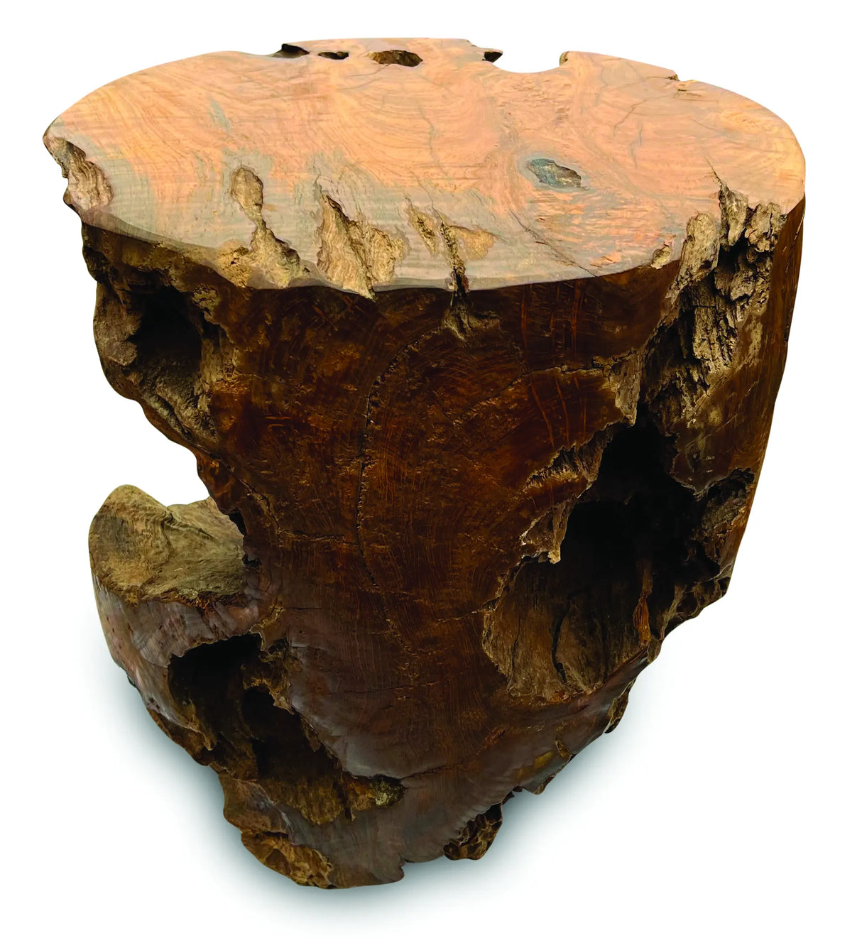 Teak Round Solid Block Coffee Table 50x50xh45cm