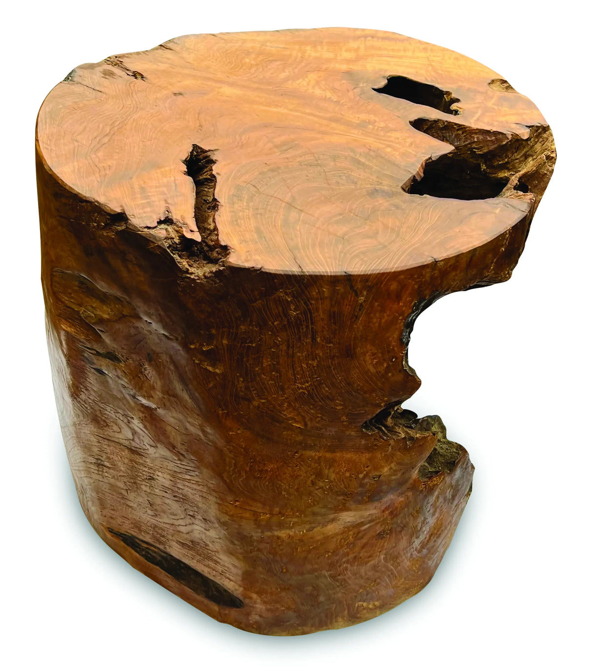 Teak Round Solid Block Coffee Table 50x50xh45cm