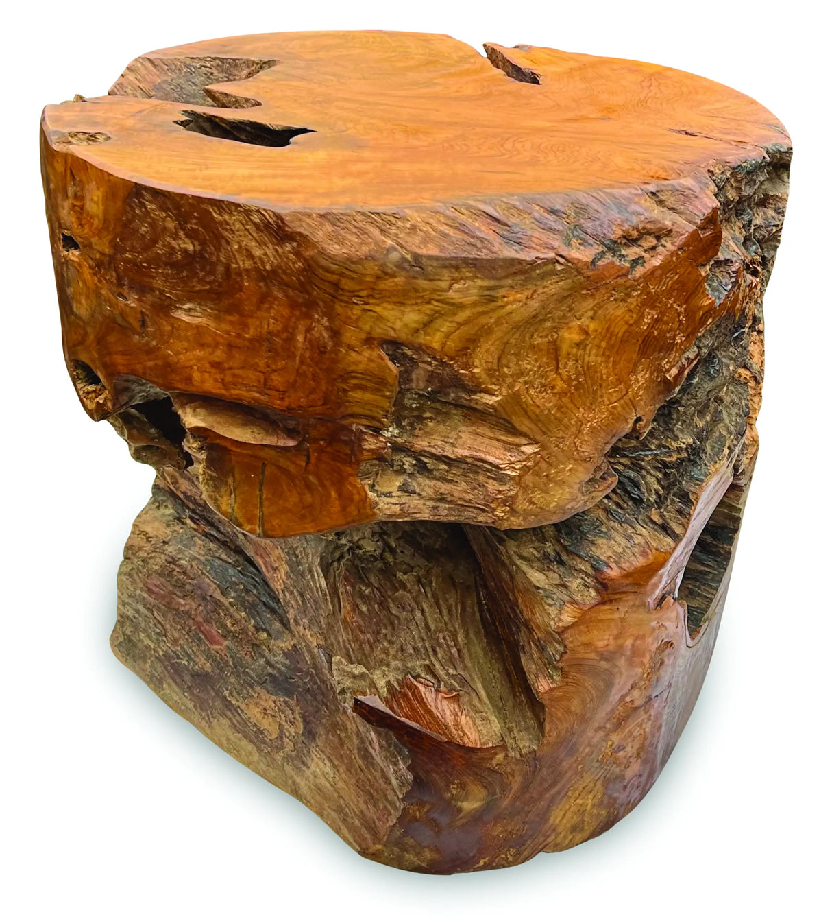 Teak Round Solid Block Coffee Table 50x50xh45cm