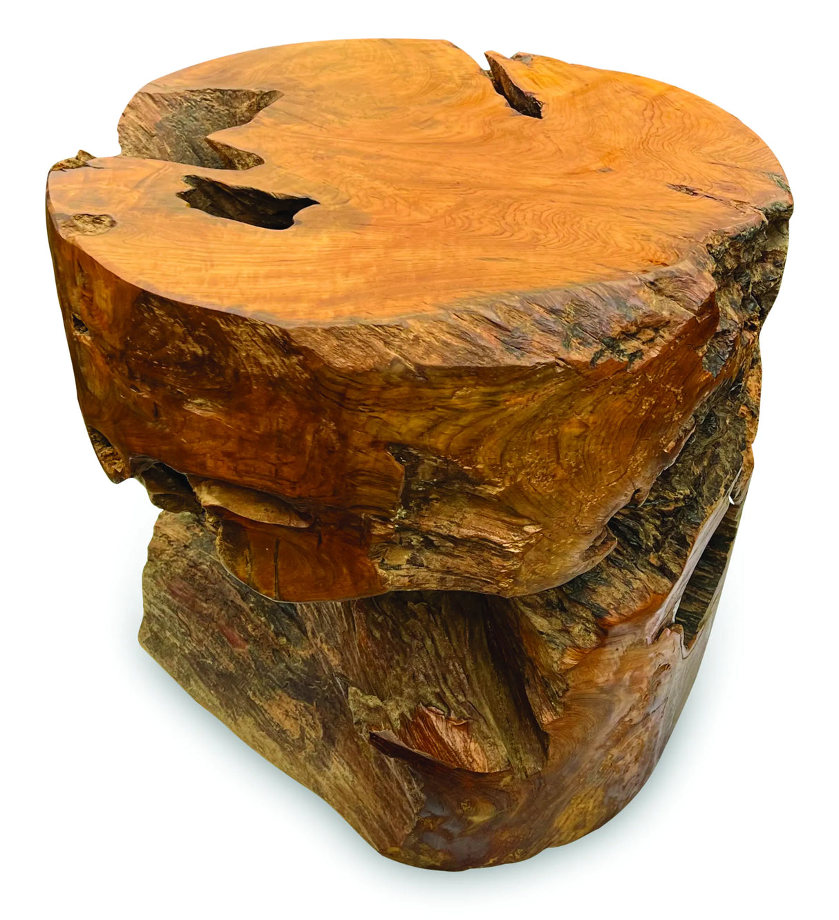 Teak Round Solid Block Coffee Table 50x50xh45cm