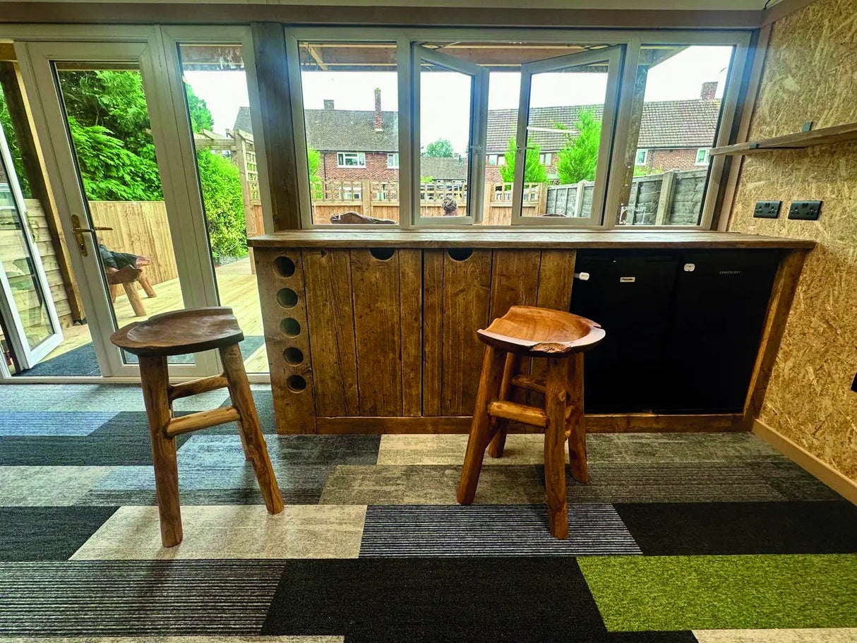 TEAK ROOT COMFY BAR STOOL