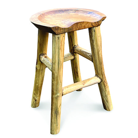 TEAK ROOT COMFY BAR STOOL