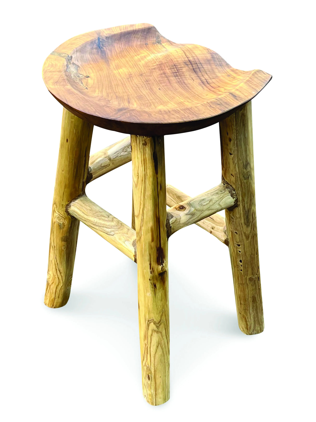 TEAK ROOT COMFY BAR STOOL