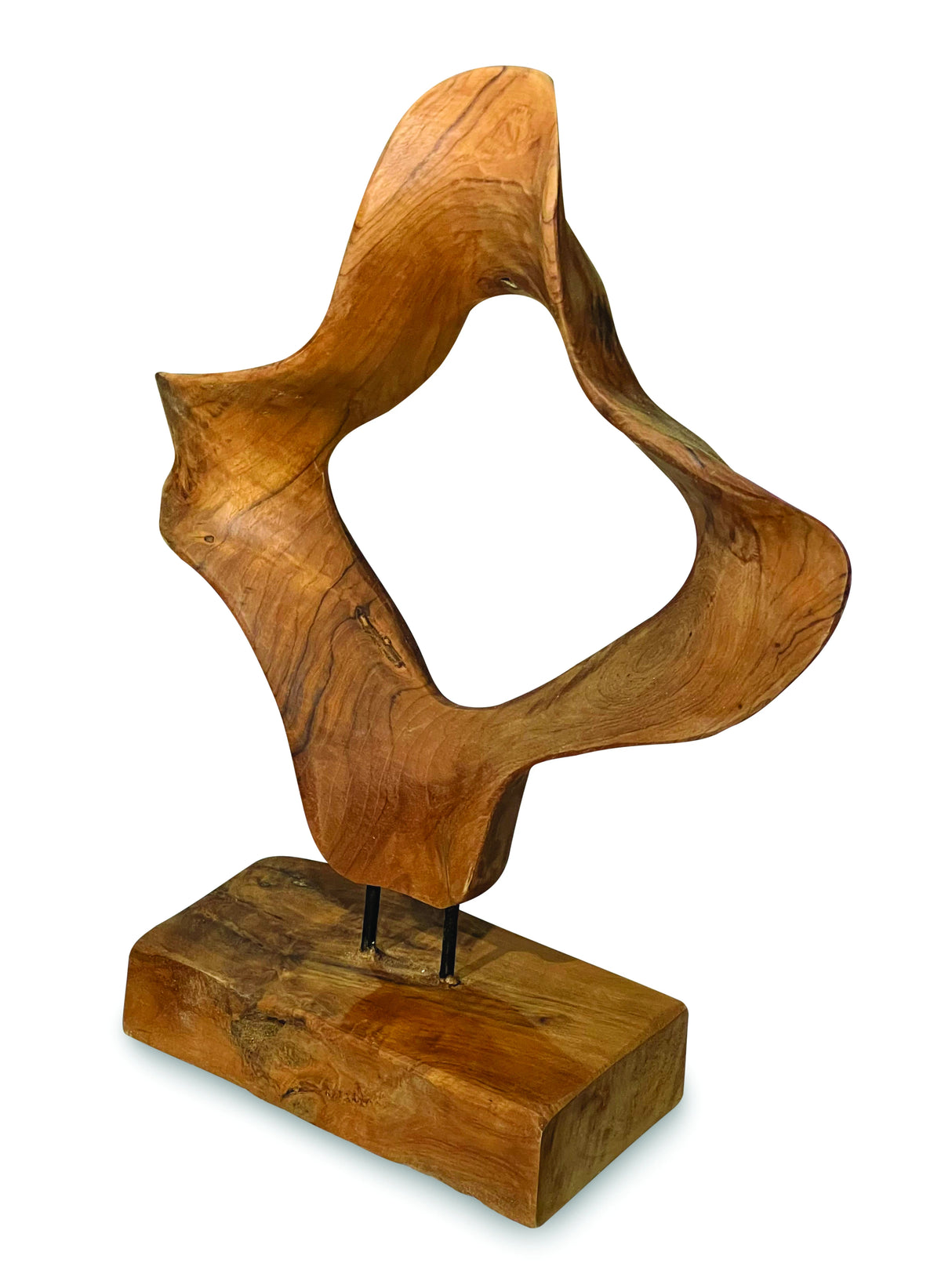 Teak Hoop Sculpture