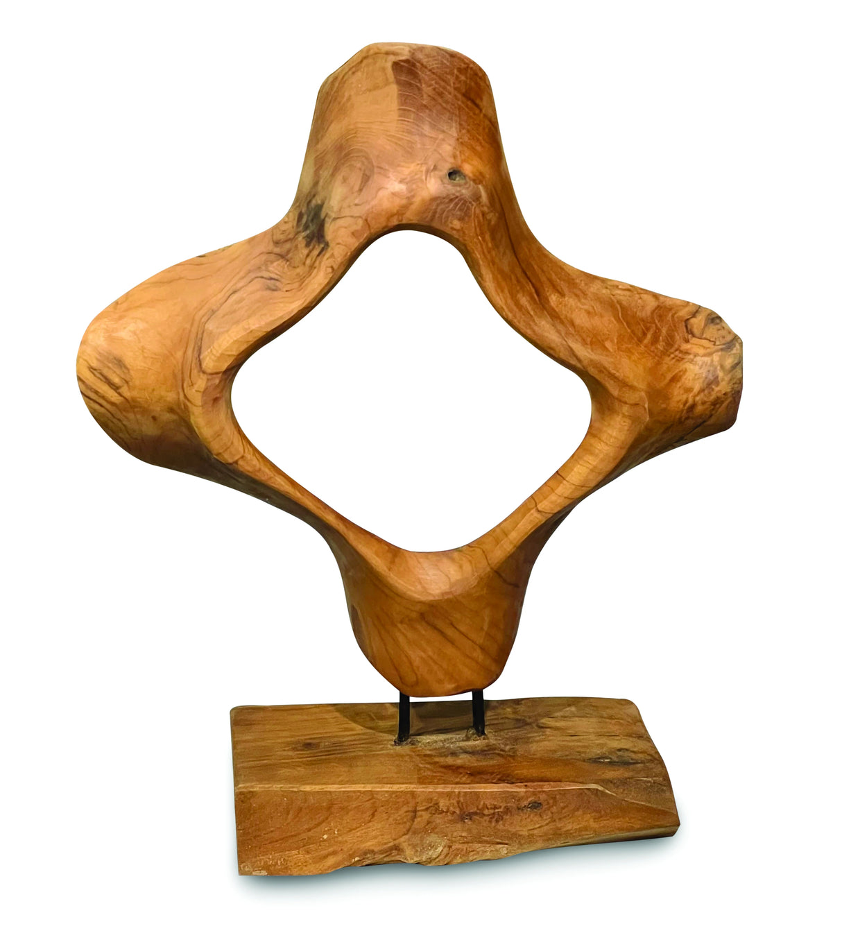 Teak Hoop Sculpture