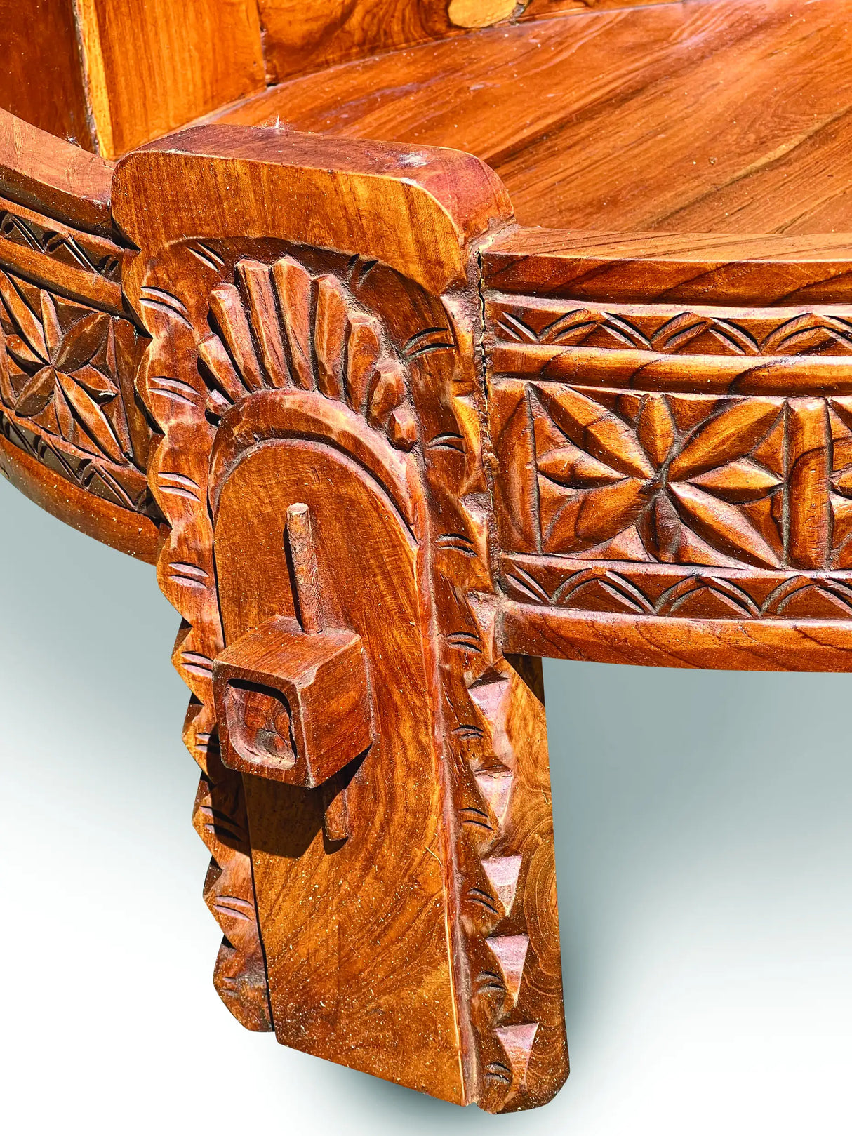 TEAK SEED GRINDER TABLE LARGE 70CM