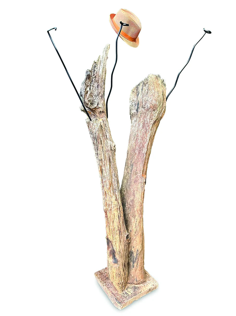 Driftwood Double Sculpture Coat Stand