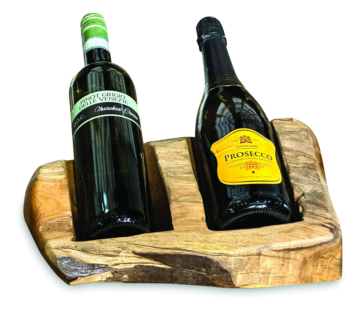 Driftwood Wine Holder Double