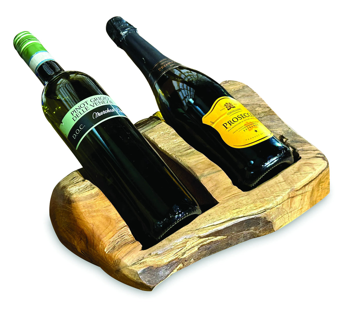 Driftwood Wine Holder Double