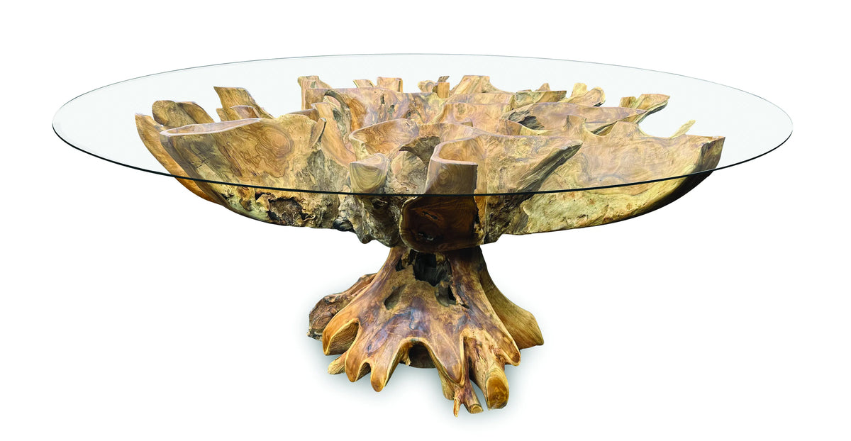 Lombok Round Dining Table With Glass 180cm