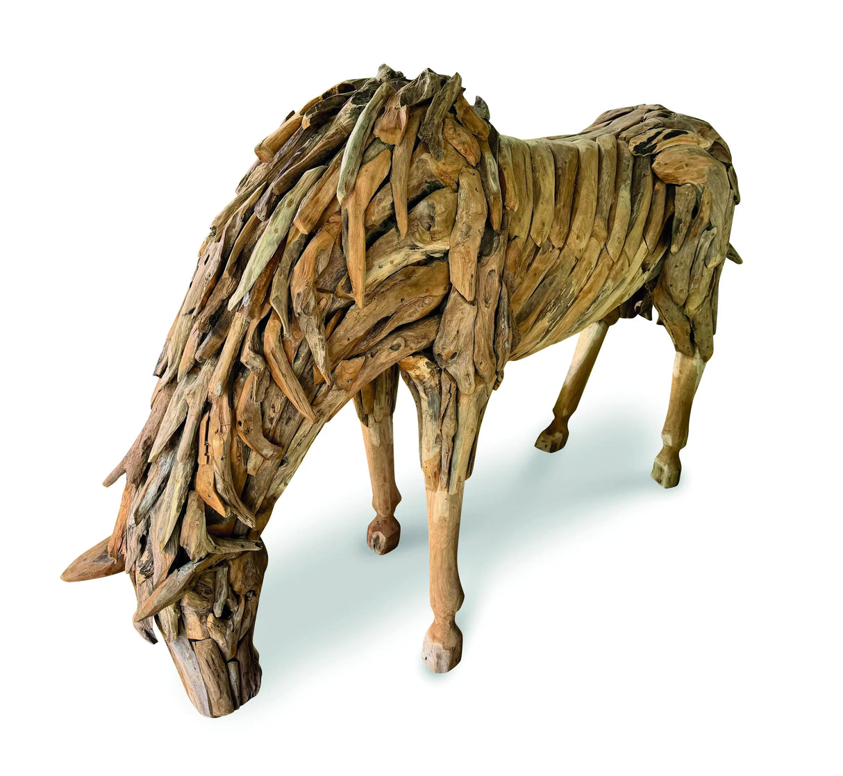 Teak Root Grazing Horse