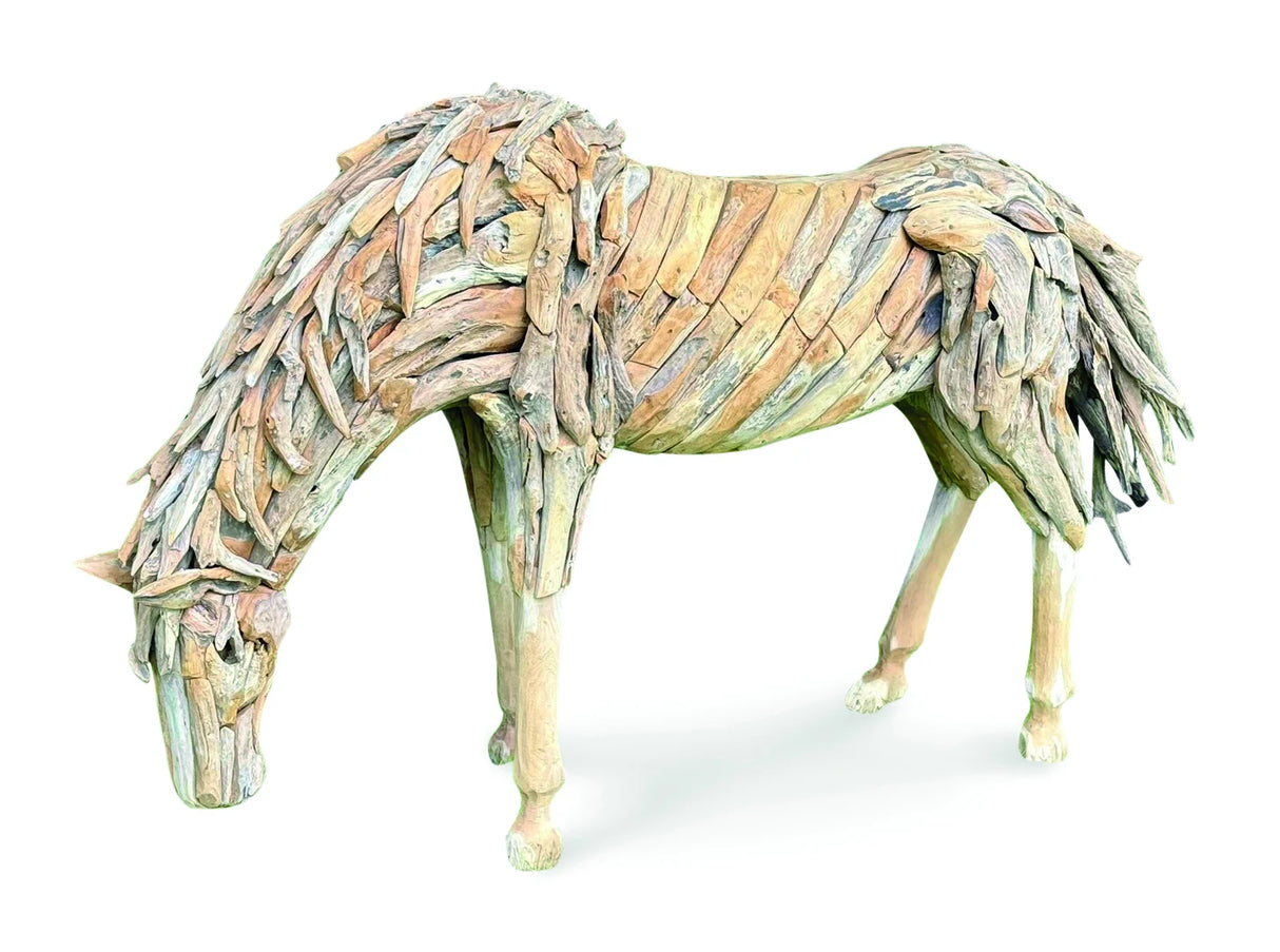 Teak Root Grazing Horse