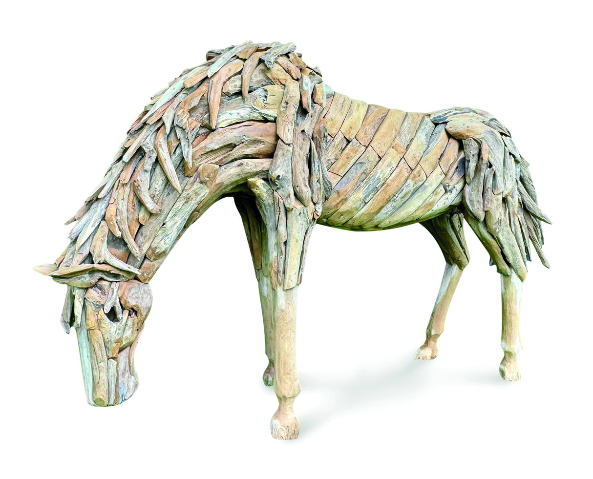 Teak Root Grazing Horse