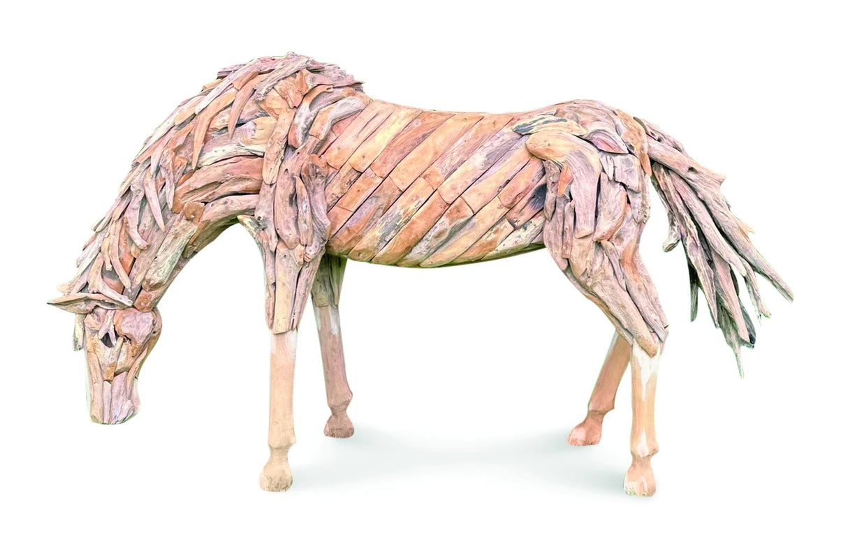 Teak Root Grazing Horse