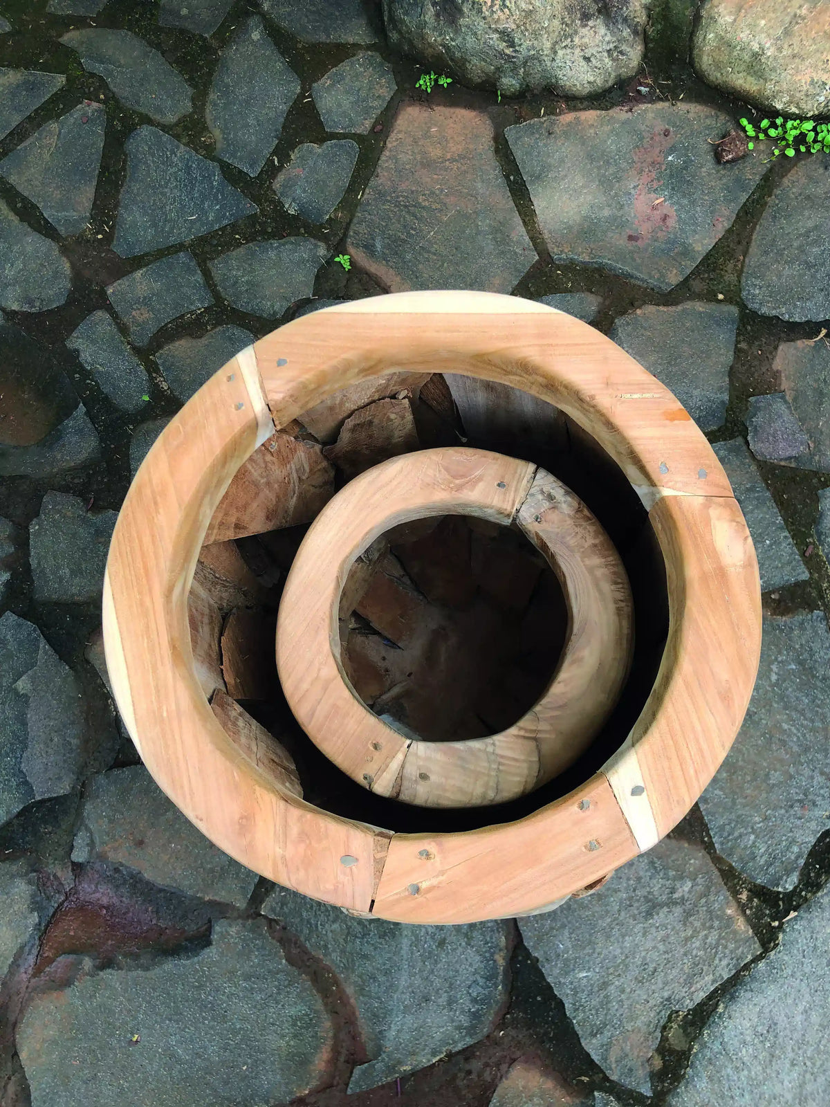 Teak Root Garden Planter Pots Set Of 2