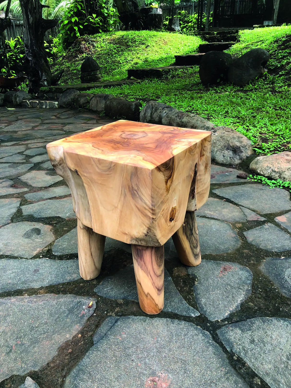 Solid Teak Square Lamp Table 4 Legs