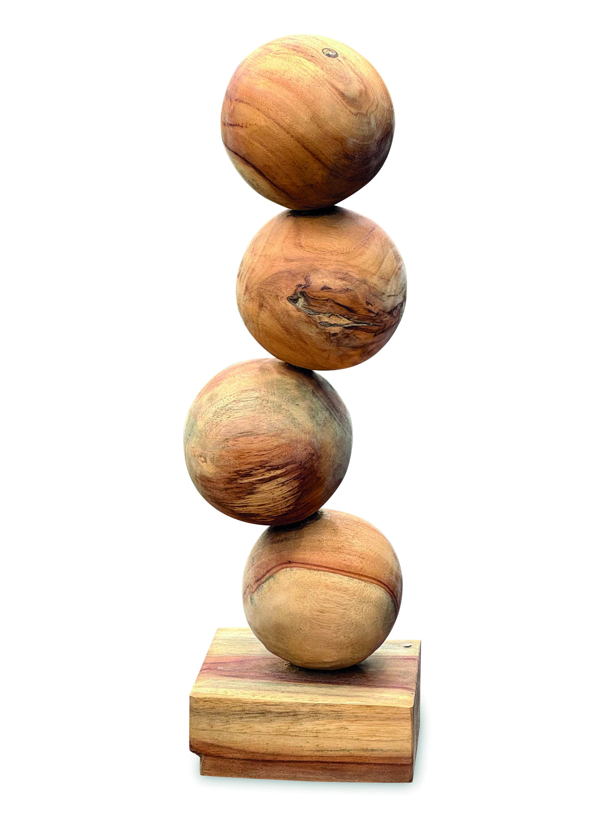 Teak 4 Ball Sculpture 45cm