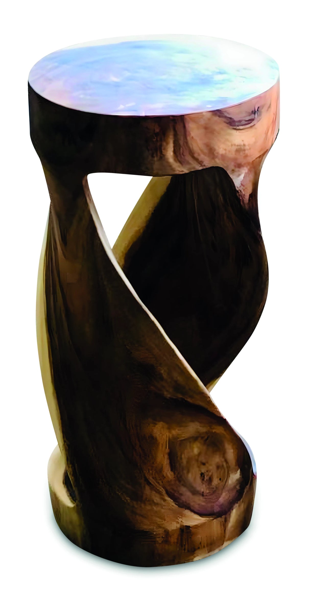 Round Twist Side Table High 80 cm