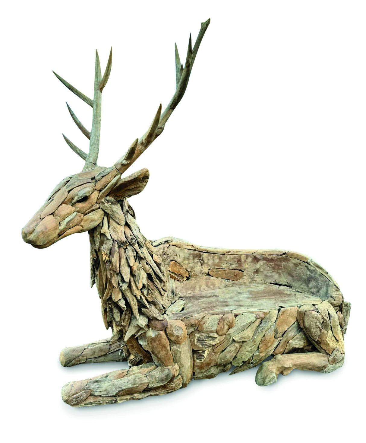 TEAK STAG BENCH LARGE