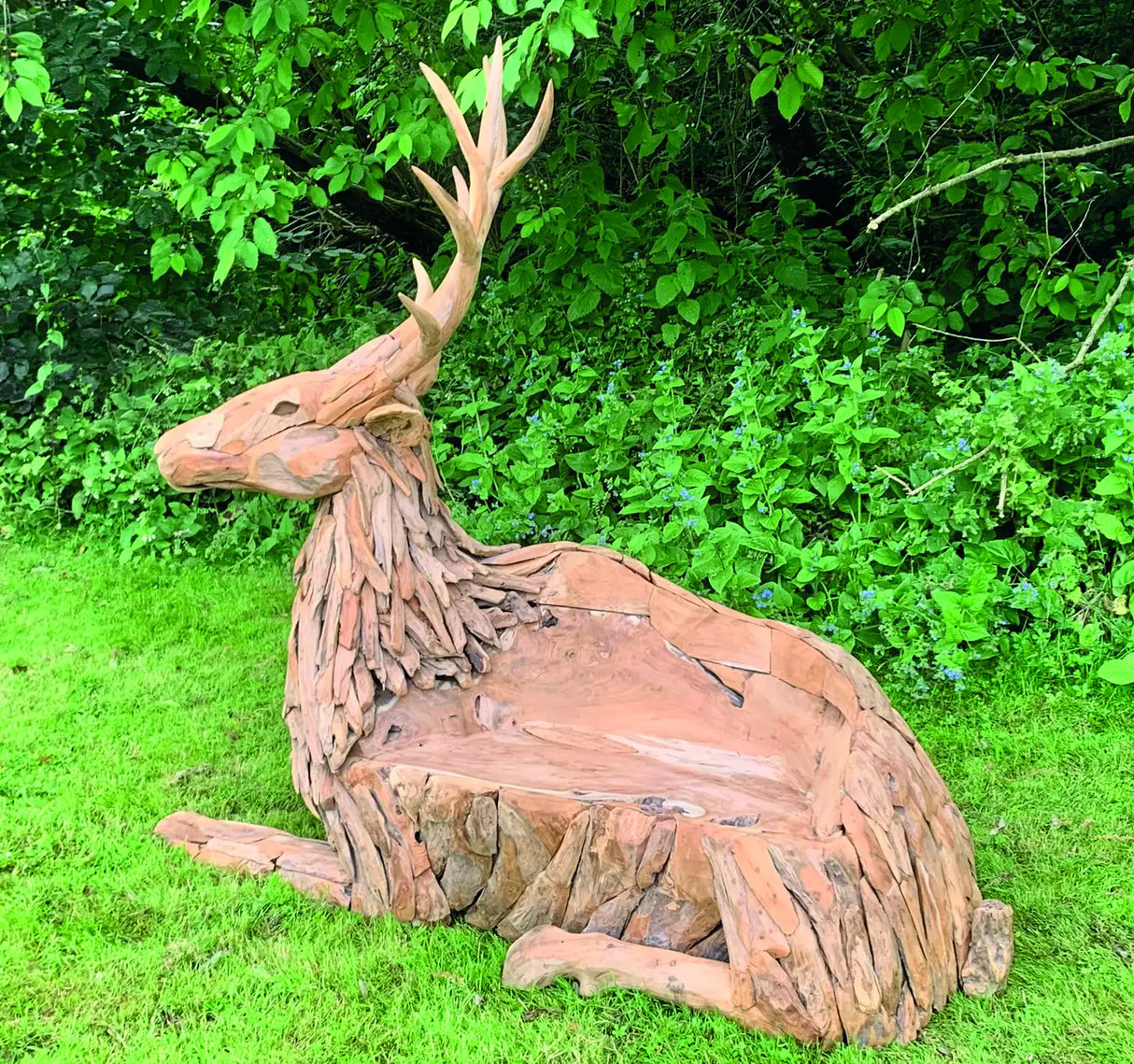 TEAK STAG BENCH LARGE