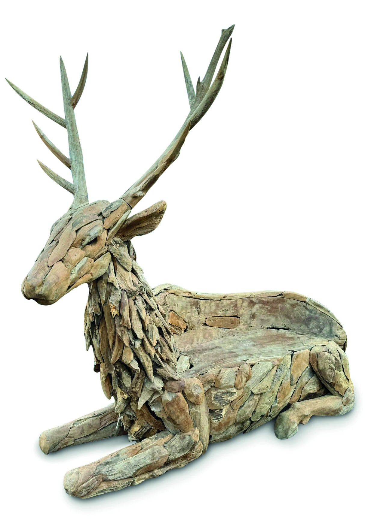 TEAK STAG BENCH LARGE