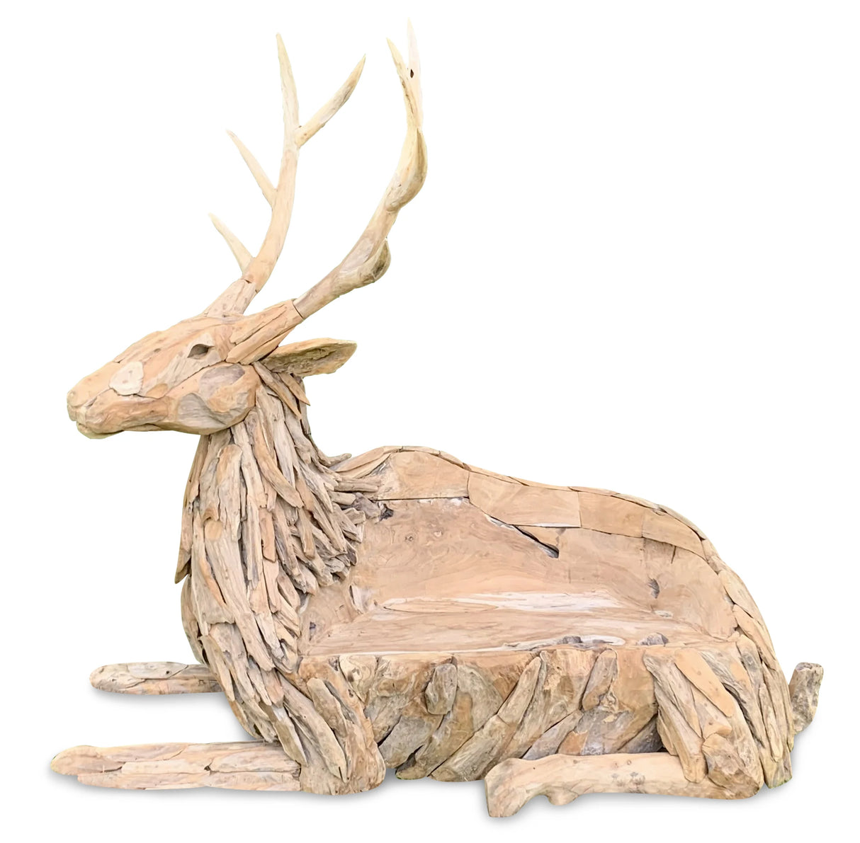 TEAK STAG BENCH LARGE