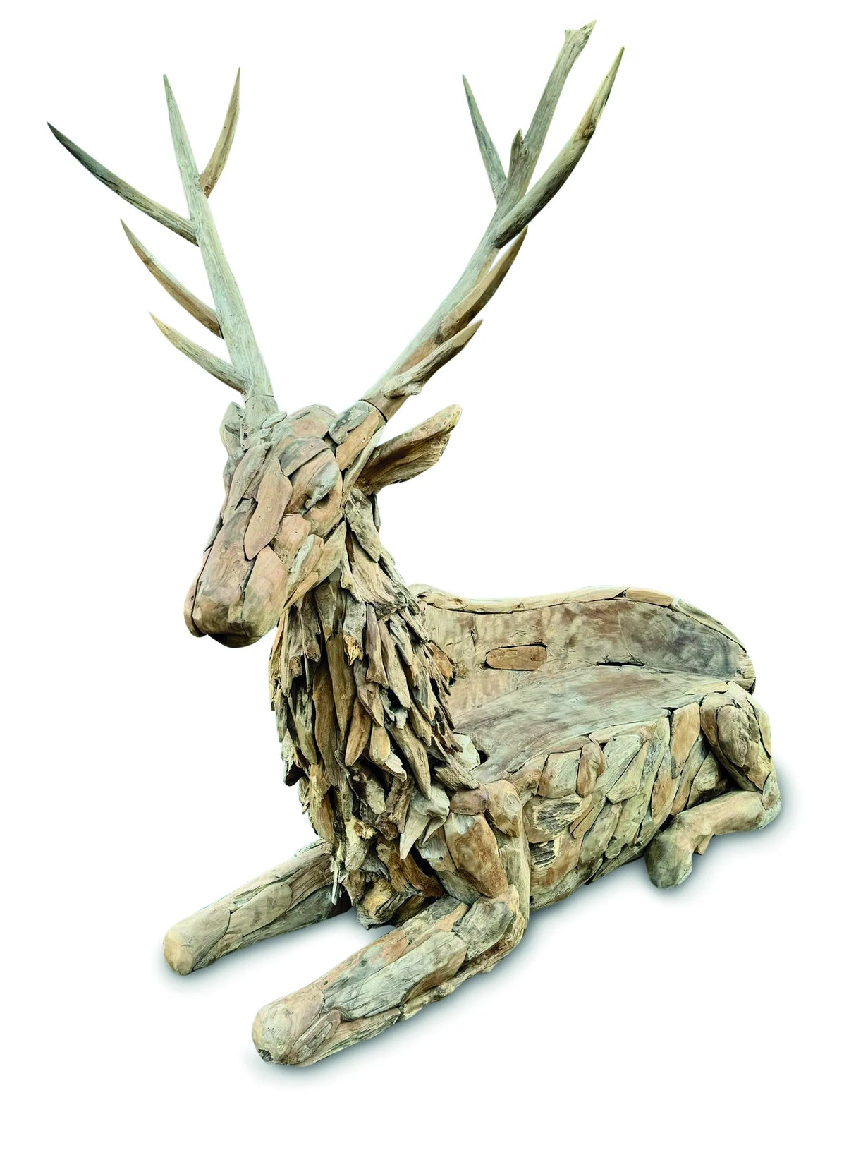 TEAK STAG BENCH LARGE