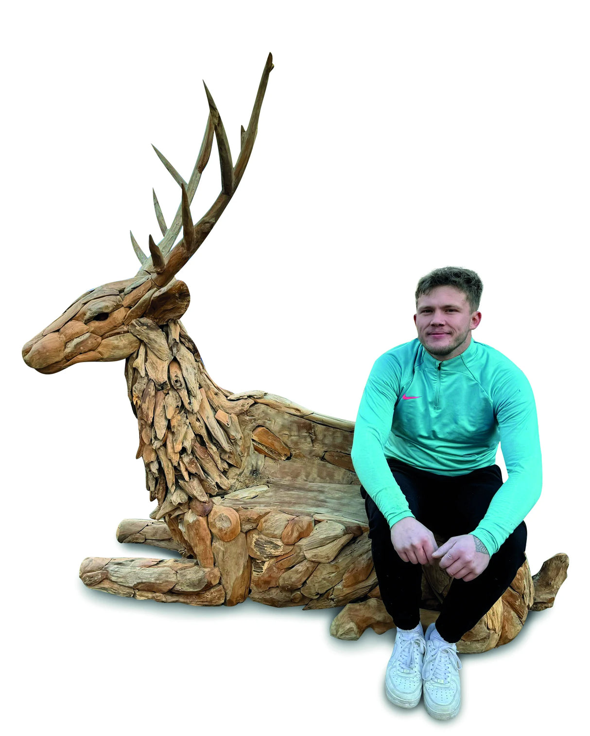 TEAK STAG BENCH LARGE