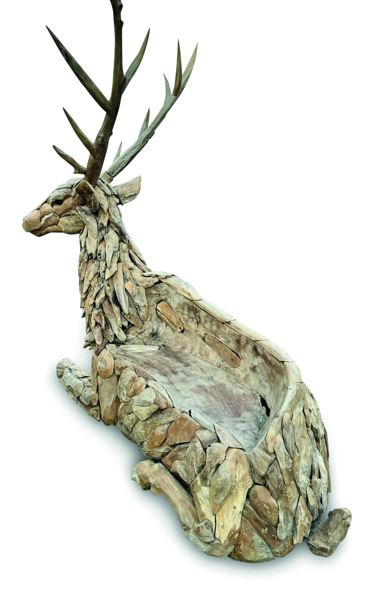 TEAK STAG BENCH LARGE