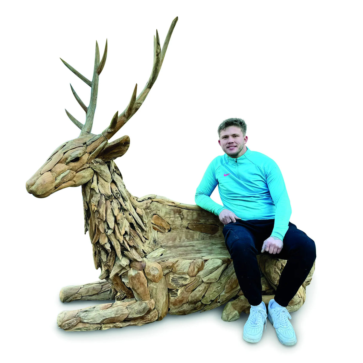 TEAK STAG BENCH LARGE