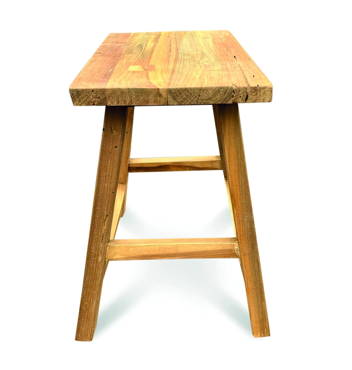 HENLEY RECYCLED TEAK END TABLE-STOOL