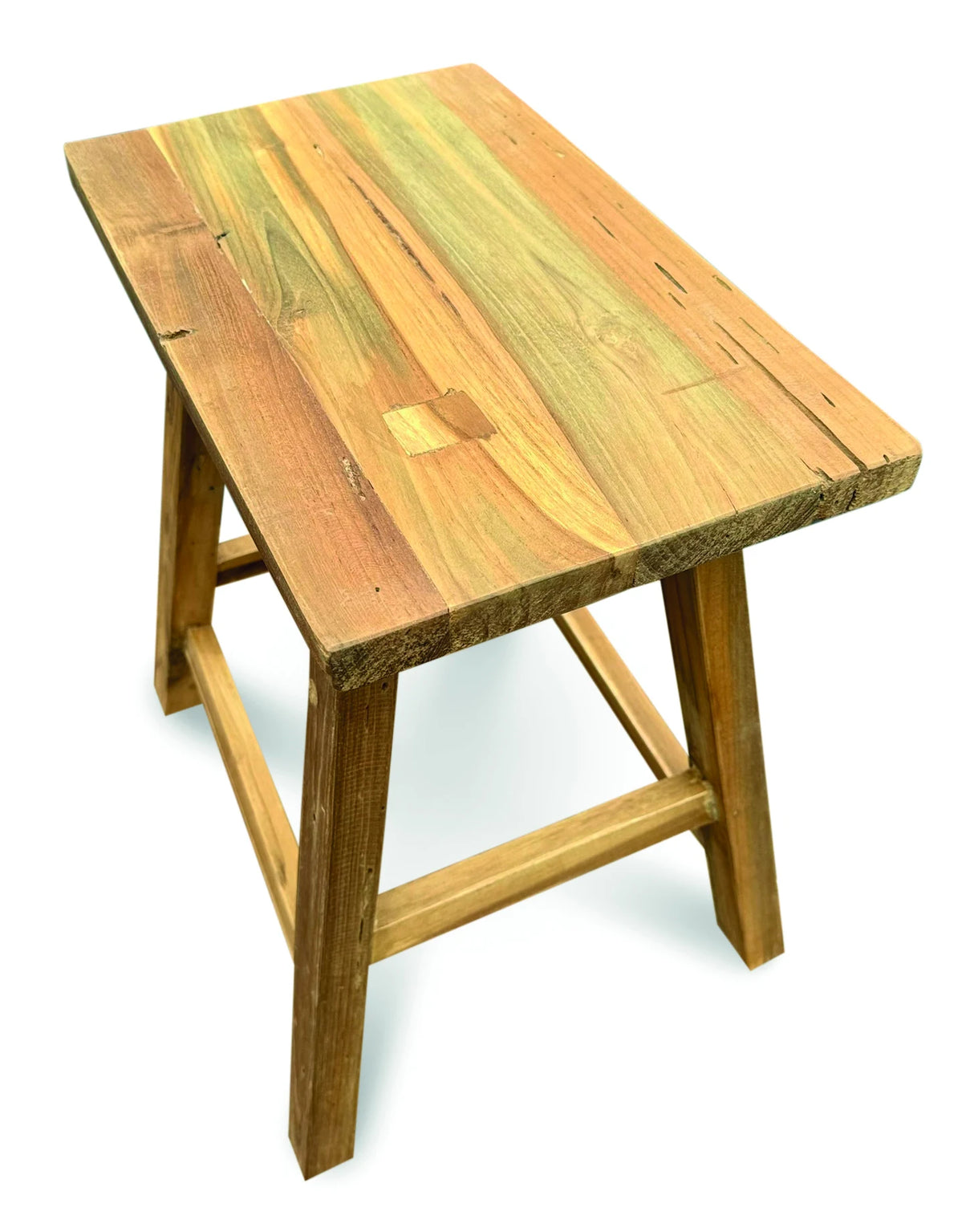 HENLEY RECYCLED TEAK END TABLE-STOOL